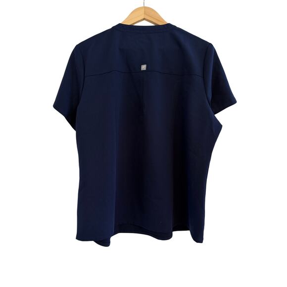 Lot of 3 NWT Fabletics Mode Scrub Tops Womens XL Black/Blue/Black - Picture 5 of 16